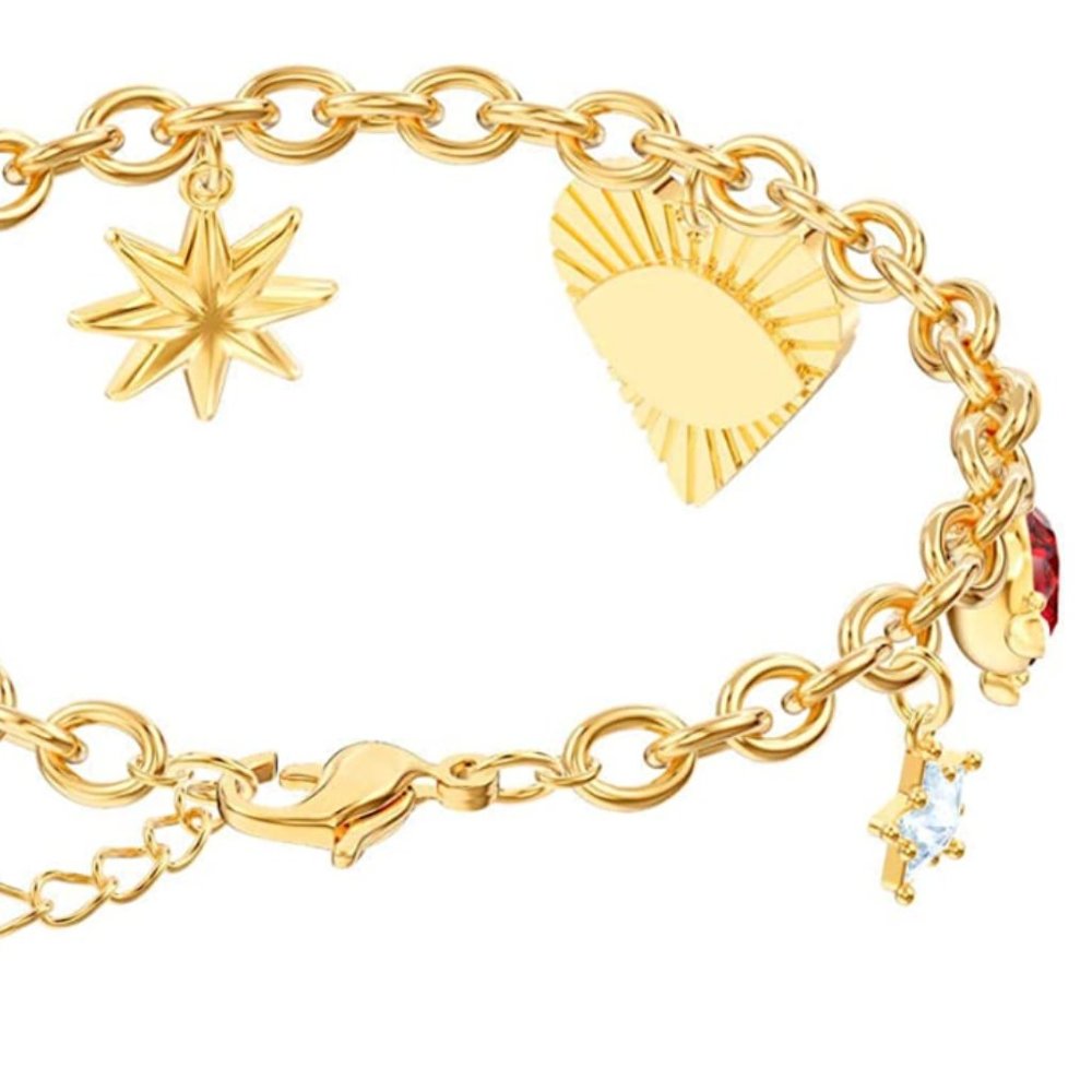 SWAROVSKI "LUCKY GODDESS" CHARMS BRACELET 6/24" - Picture 6 of 8